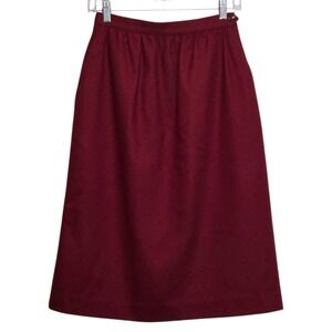Vintage 100% Wool Midi Skirt Heritage Preppy Dark Academia Tagged 12 (25" Waist)